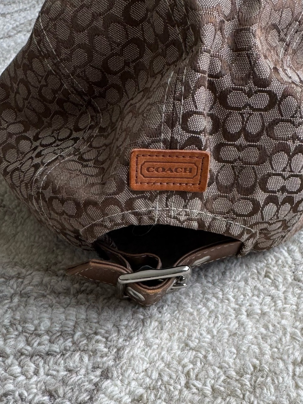 EUC Coach Signature Monogram Baseball Hat In Brown - Picture 3 of 9